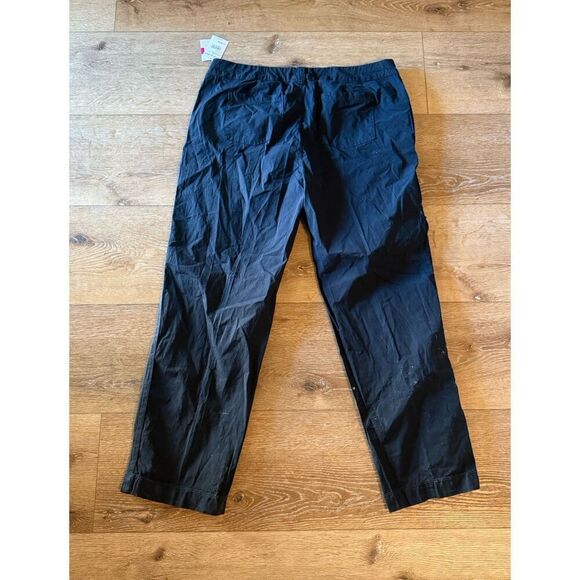 FRESH PRODUCE Womens Black Safari Stretch Cotton Poplin Roll Up Pants Size XL - Picture 2 of 3